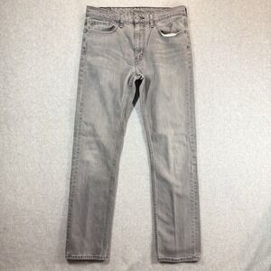 Levis 513 Jeans Mens 34x32 Gray Slim Straight Dark Wash Mid Rise Denim